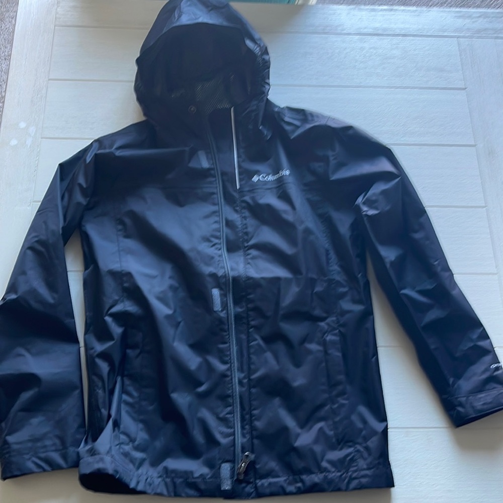 Black Columbia boys raincoat